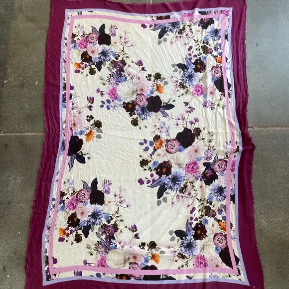 813 Ottotredici Purple Floral Scarf